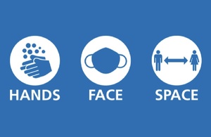 Hands, Face, Space Logo
